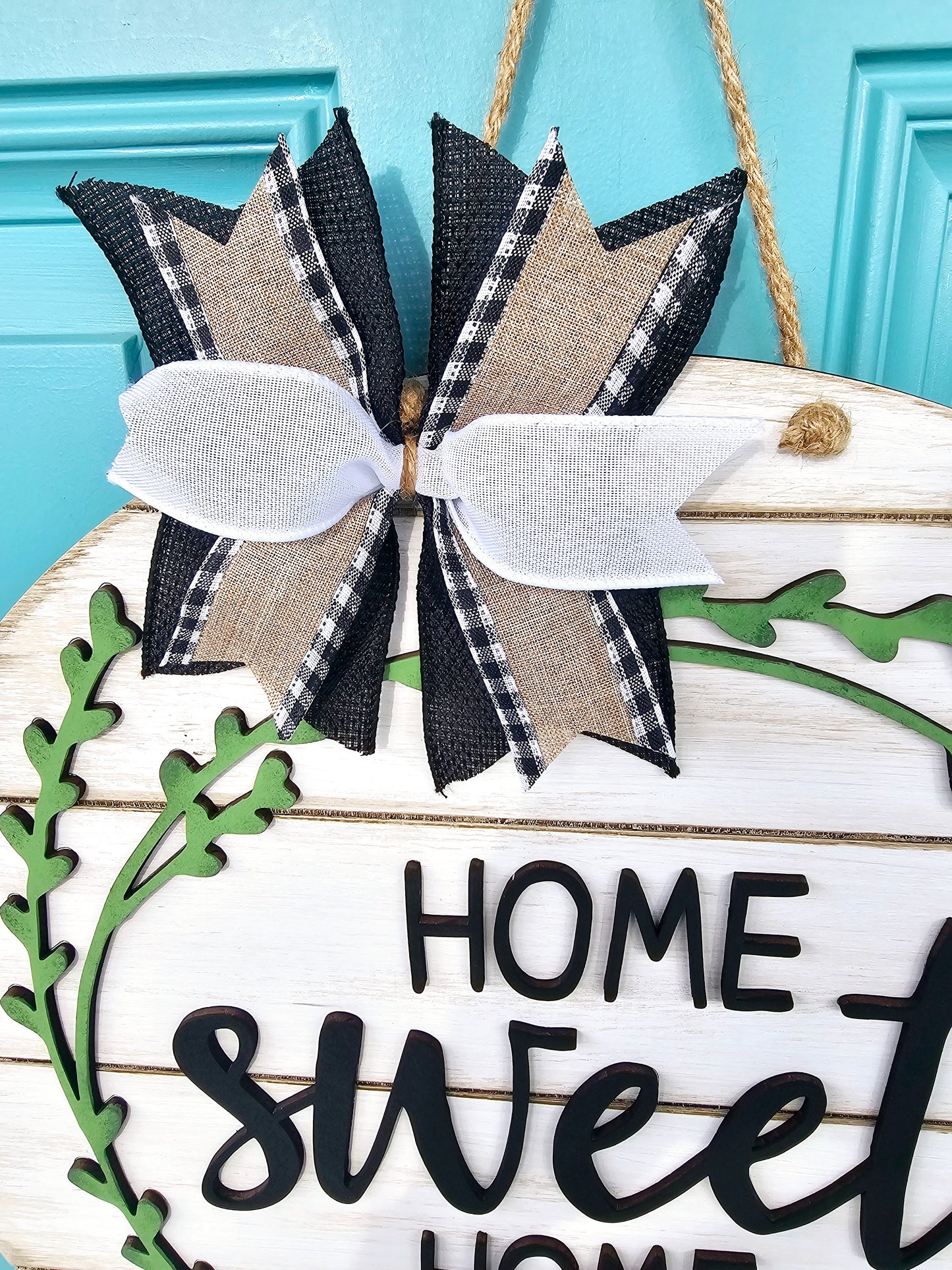 Home Sweet Home Greenery Door Hanger
