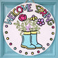 Welcome Spring Polka Dots Rainboot Door Hanger