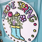 Welcome Spring Polka Dots Rainboot Door Hanger