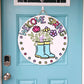 Welcome Spring Polka Dots Rainboot Door Hanger