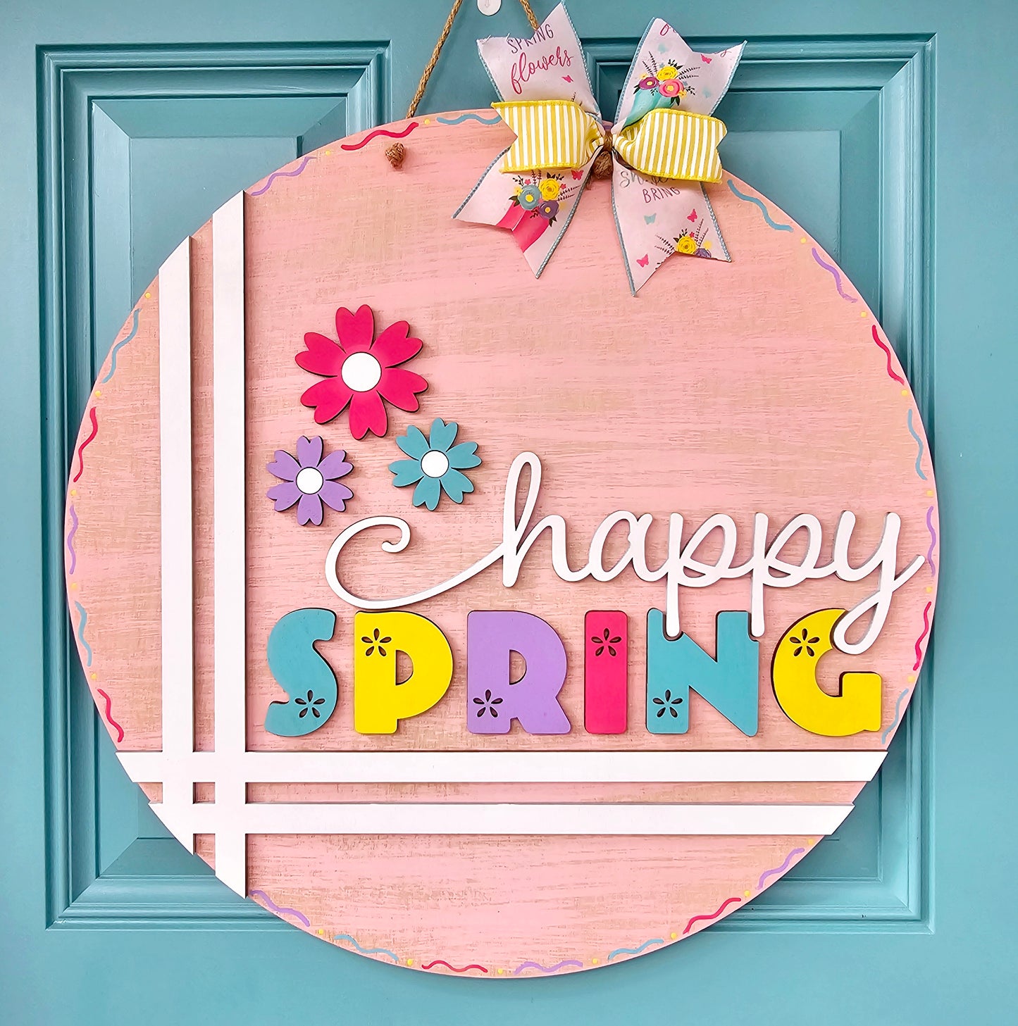 Happy Spring Cross Stitch Door Hanger