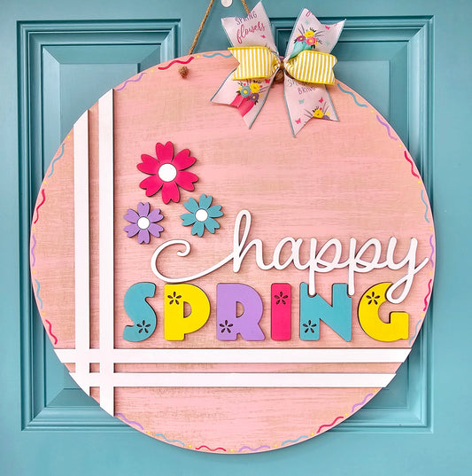 Happy Spring Cross Stitch Door Hanger-wholesale