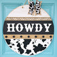 Howdy Aztec Cow Print Door Hanger