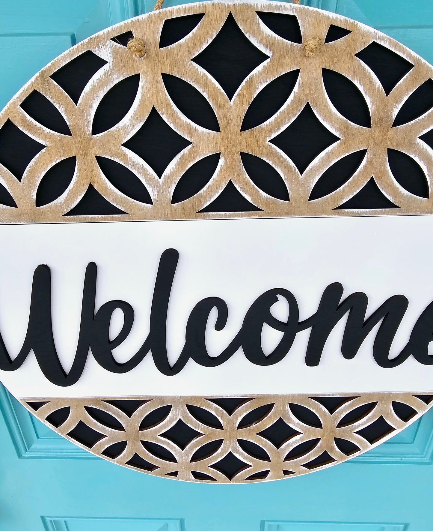 Welcome Modern Geometric Door Hanger