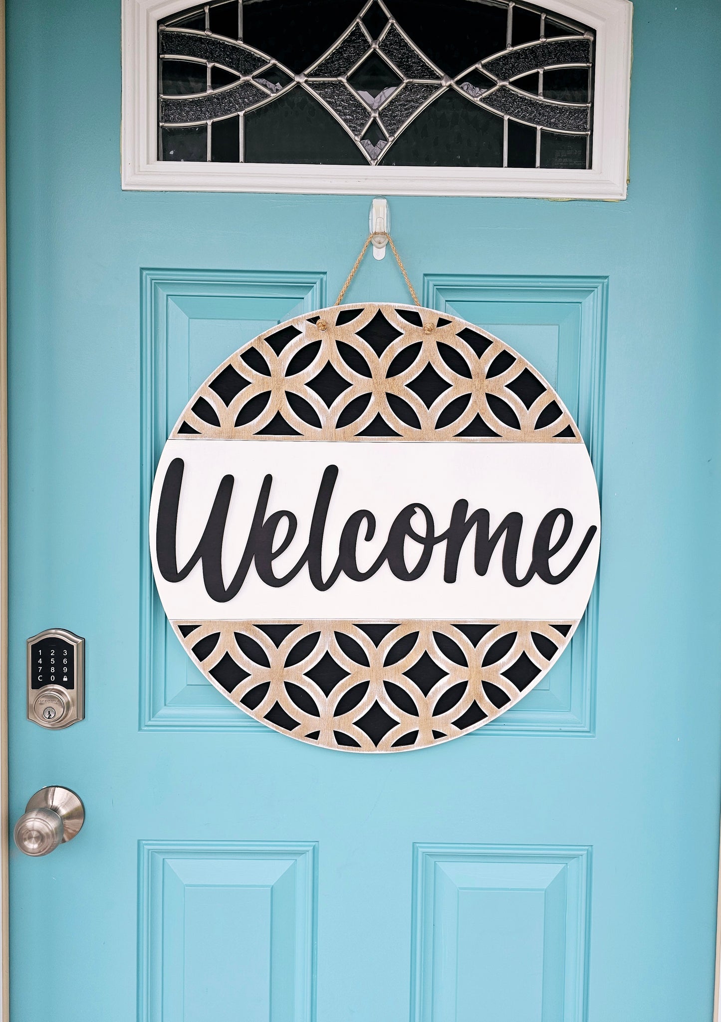 Welcome Modern Geometric Door Hanger