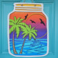 Palm Tree Mason Jar Door Hanger