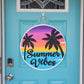 Summer Vibes Palm Trees Door Hanger