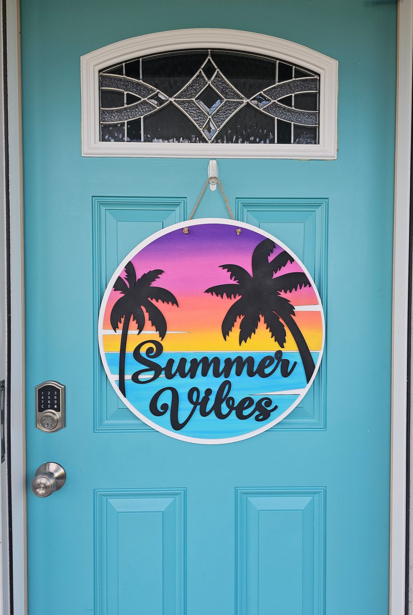 Summer Vibes Palm Trees Door Hanger