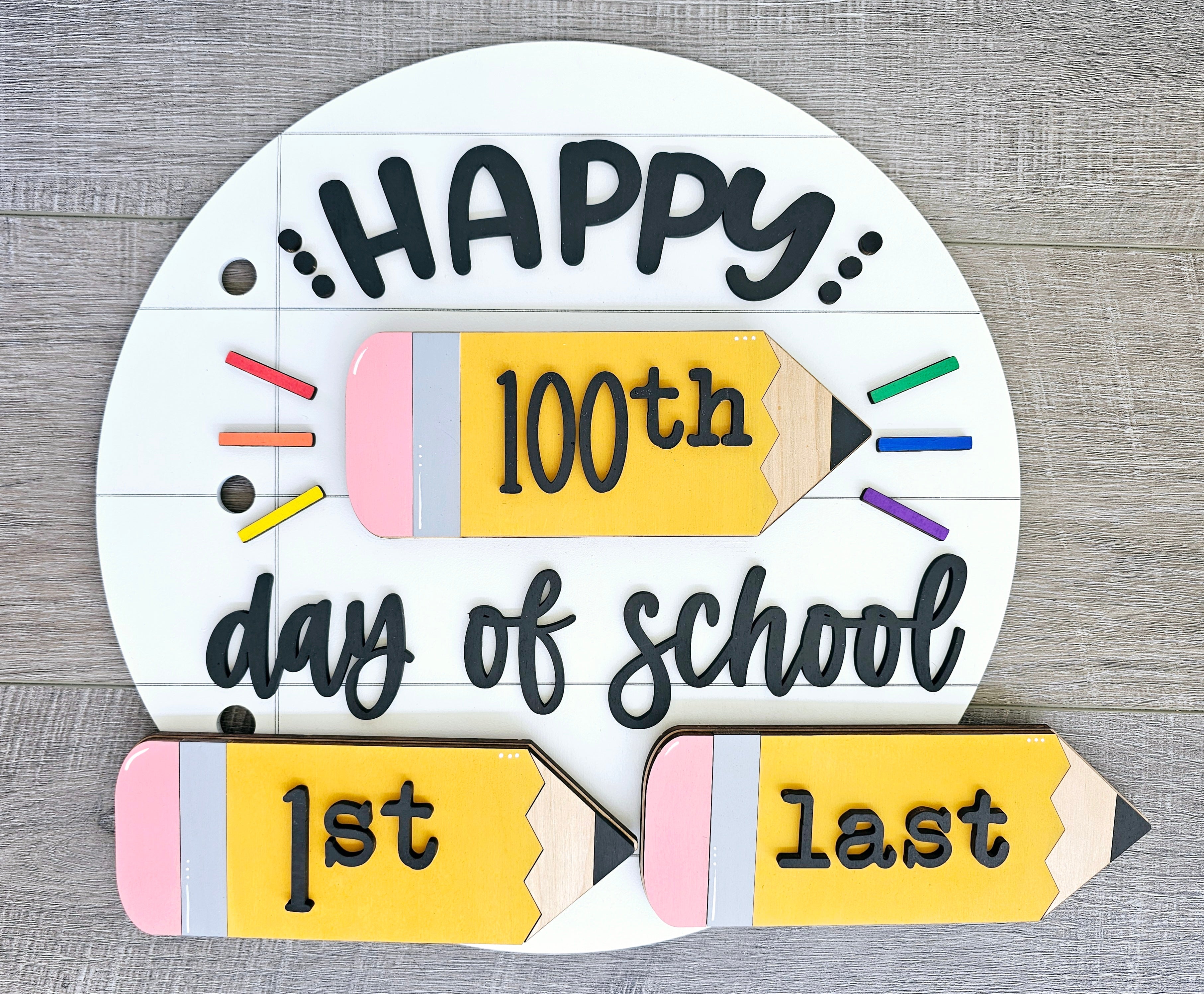 Teacher 1st, last & 100th day of School Sign – Teal Moon Creations