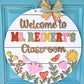 Personalized Floral Classroom Door Hanger