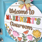 Personalized Floral Classroom Door Hanger