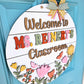 Personalized Floral Classroom Door Hanger