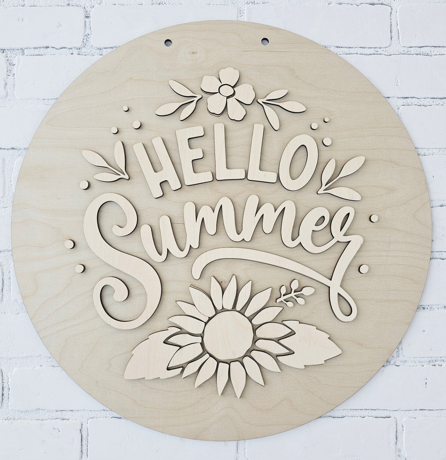 Hello Summer Sunflower Door Hanger