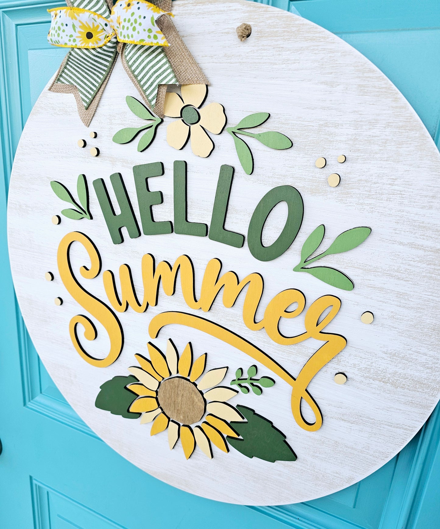 Hello Summer Sunflower Door Hanger