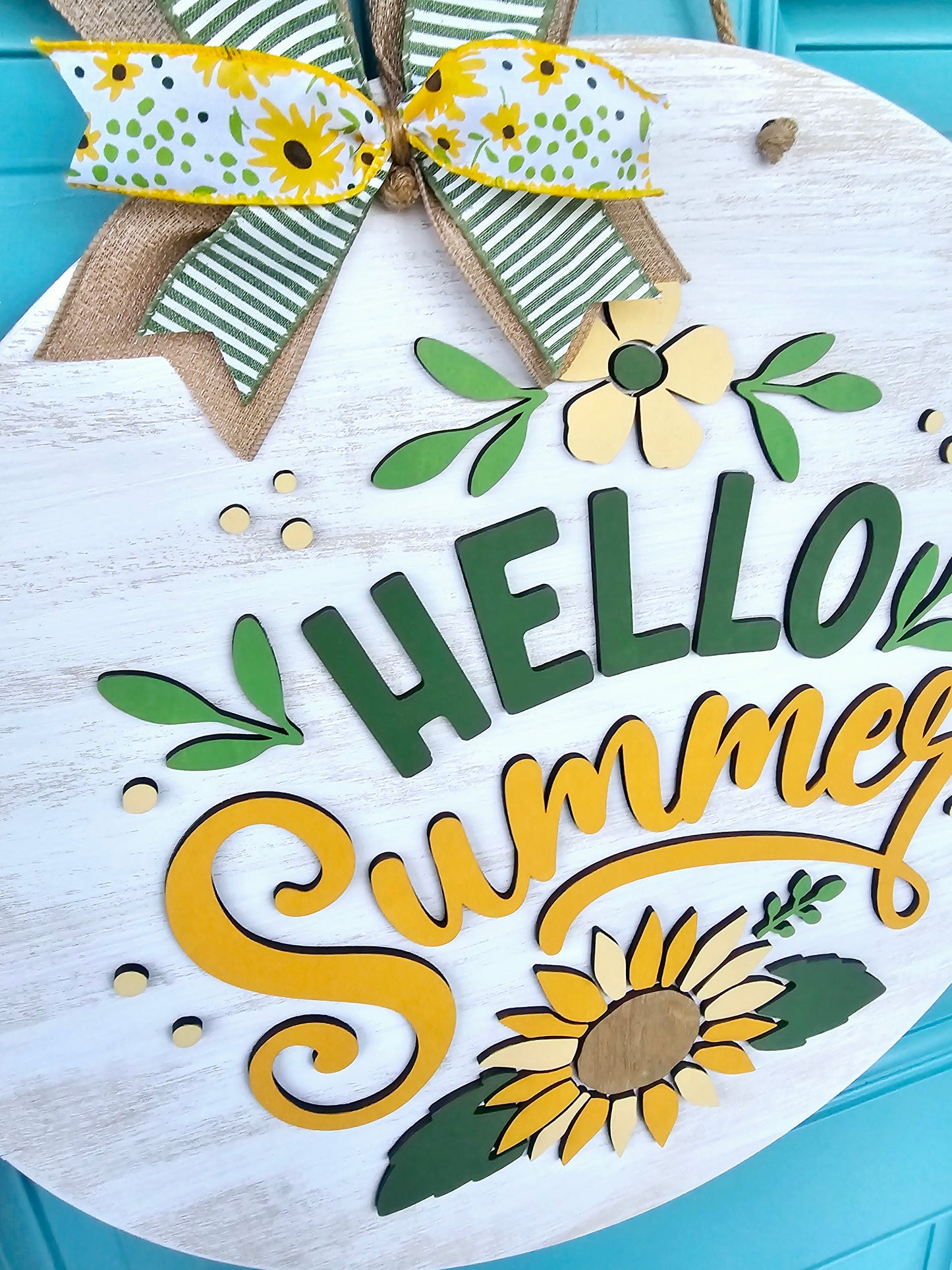 Hello Summer Sunflower Door Hanger