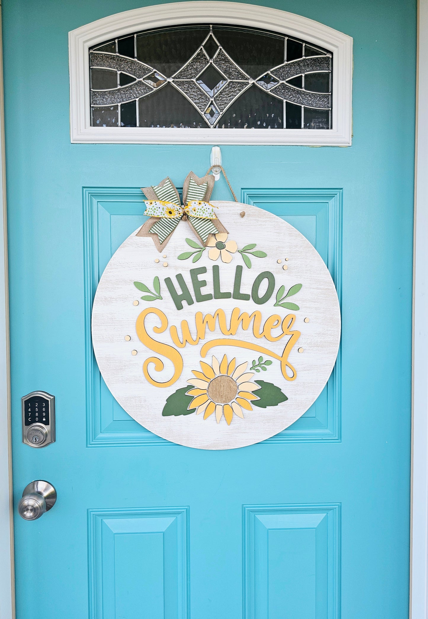 Hello Summer Sunflower Door Hanger