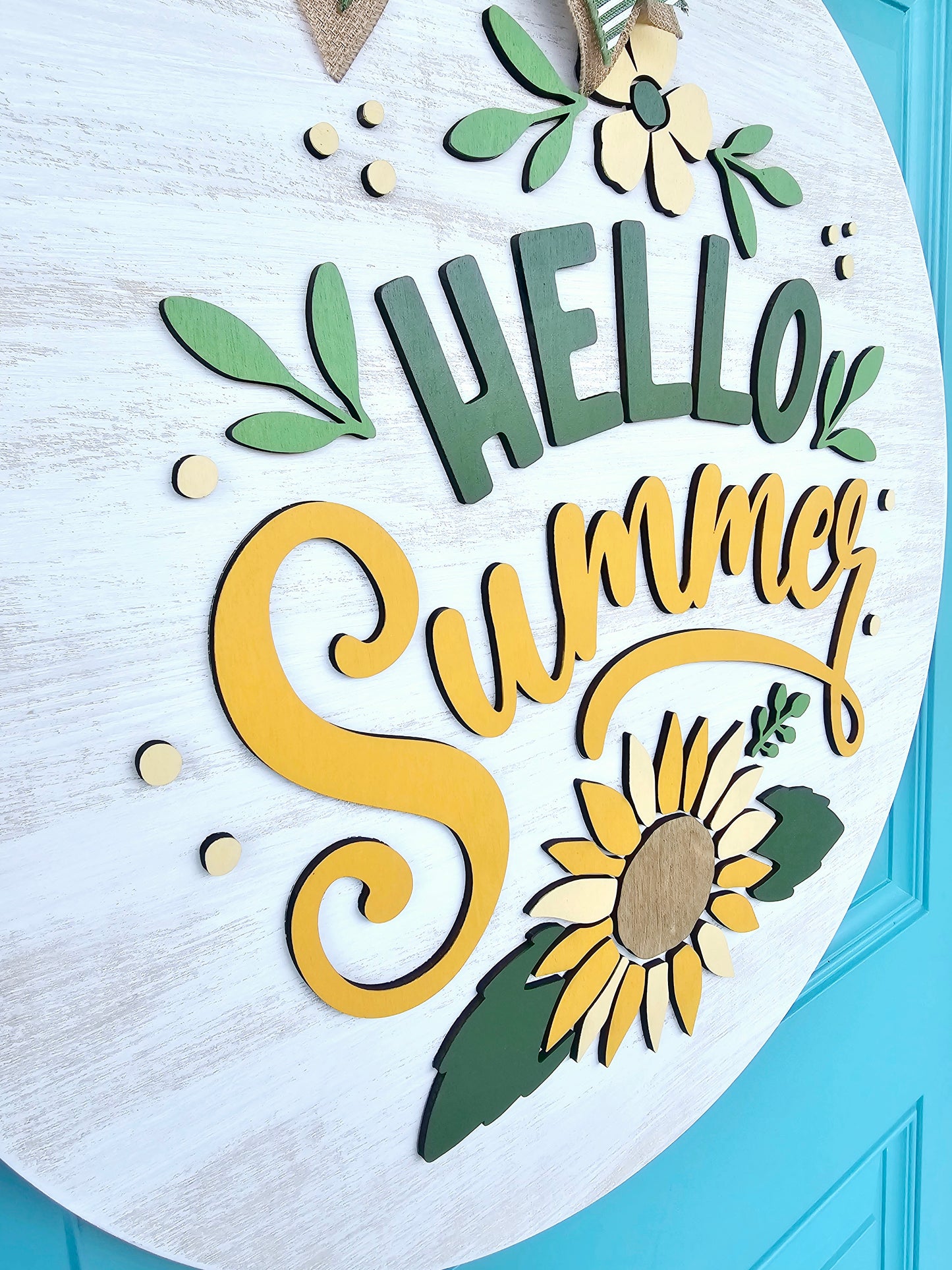 Hello Summer Sunflower Door Hanger