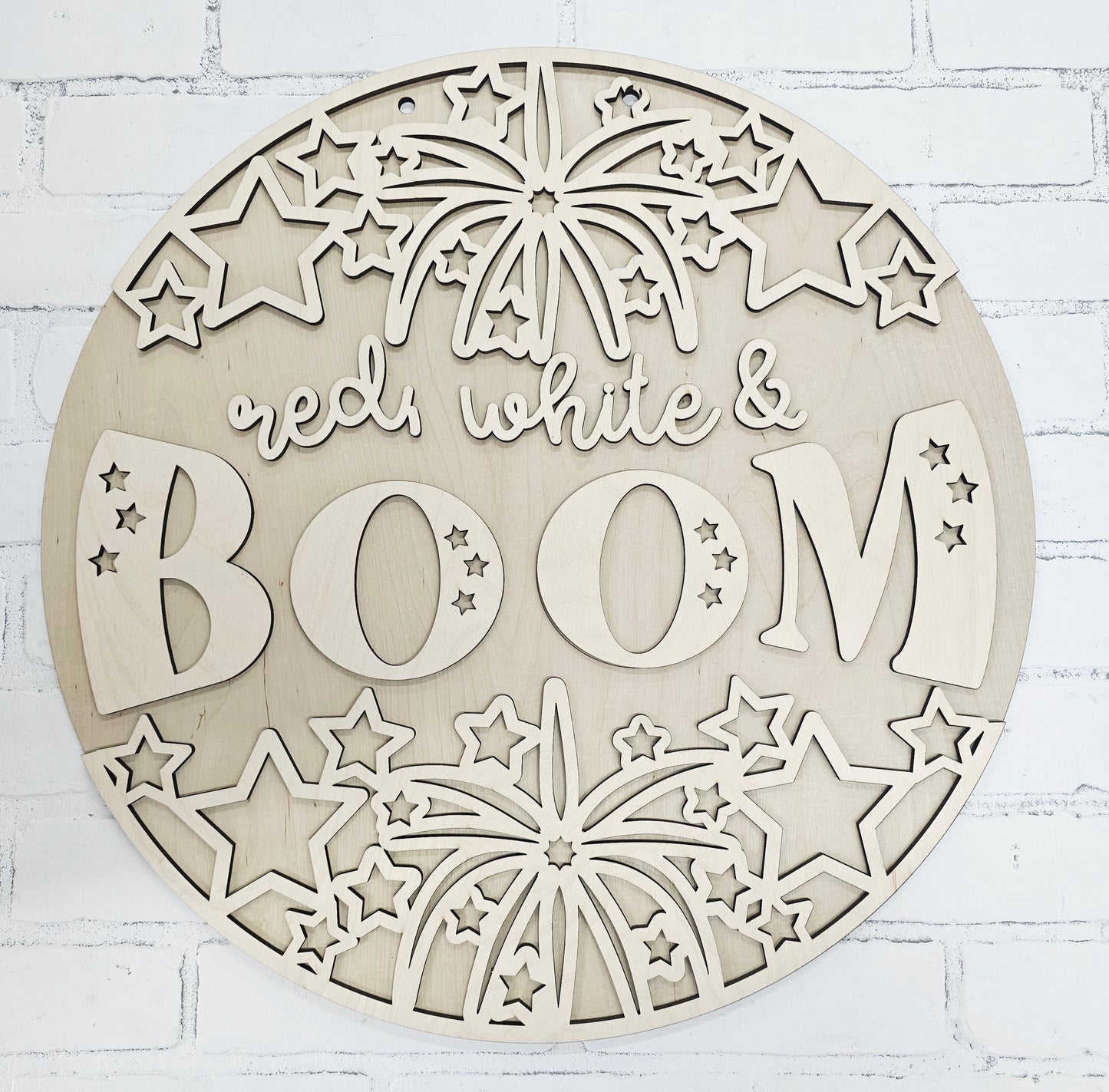 Red, White & Boom Patriotic Door Hanger