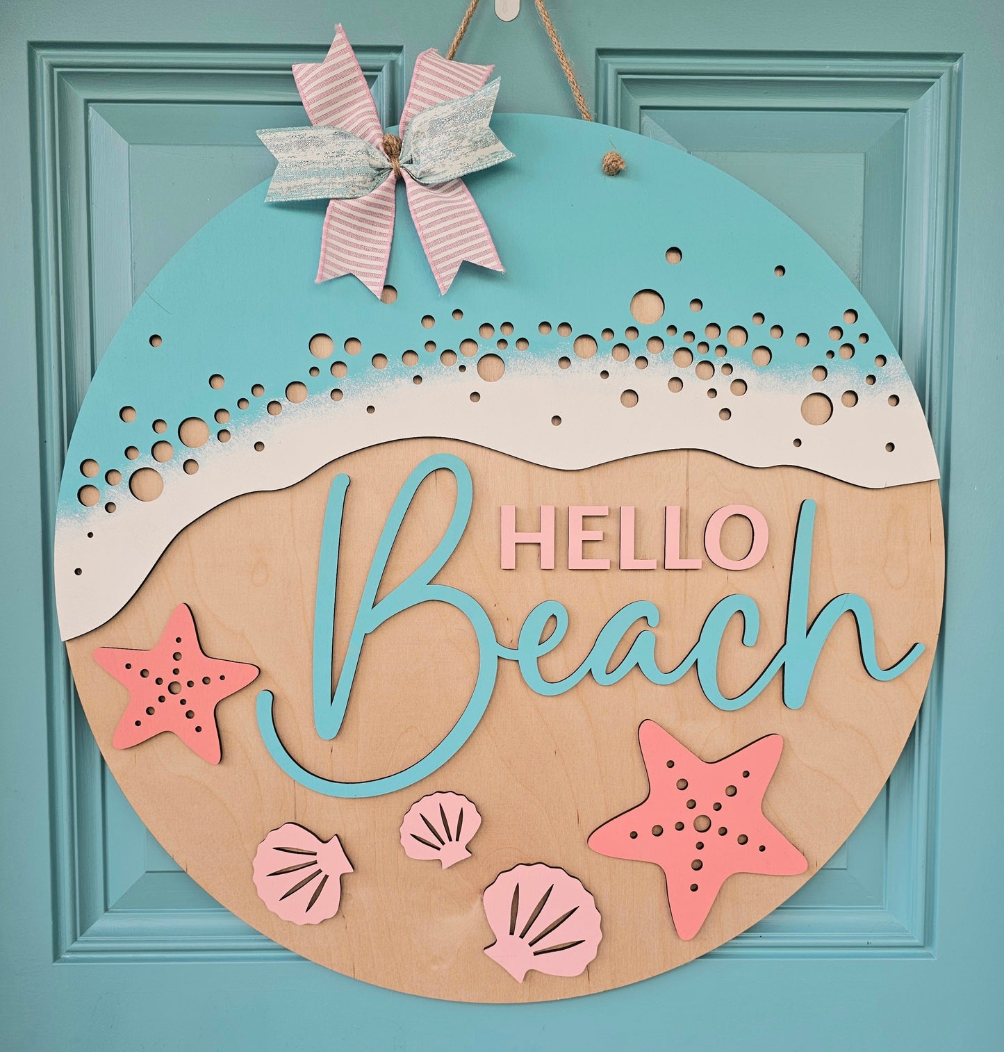 Hello Beach Water Door Hanger