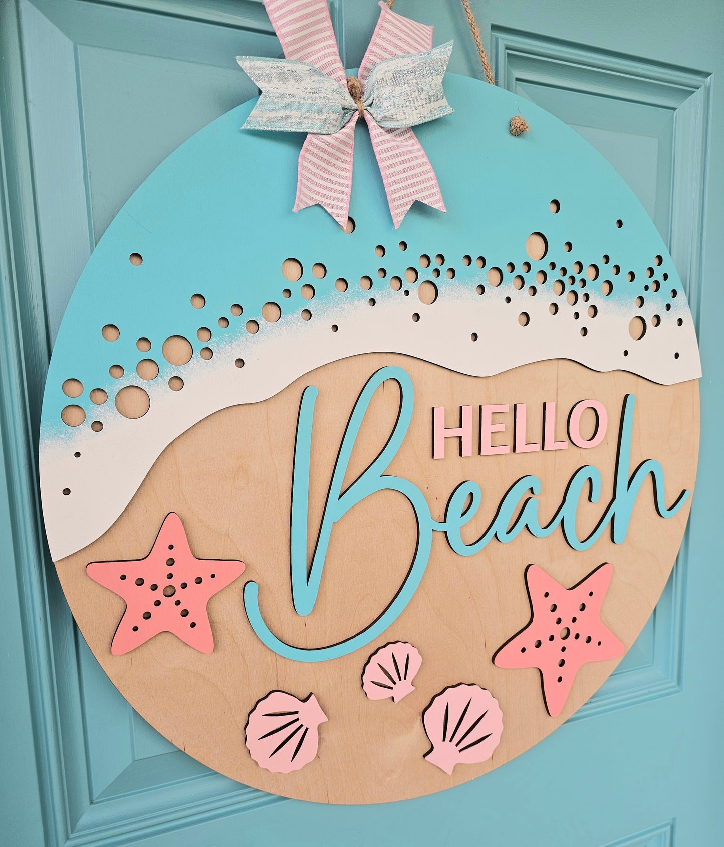 Hello Beach Water Door Hanger