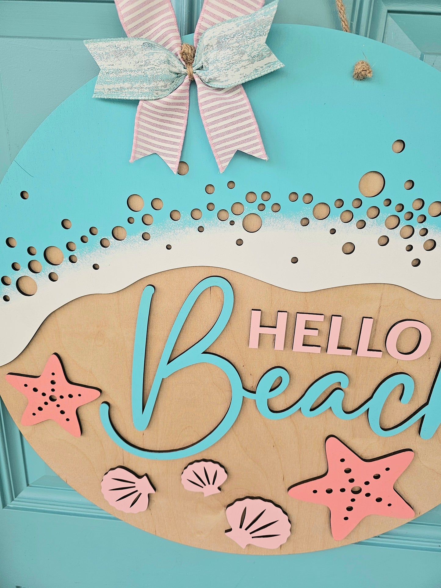 Hello Beach Water Door Hanger