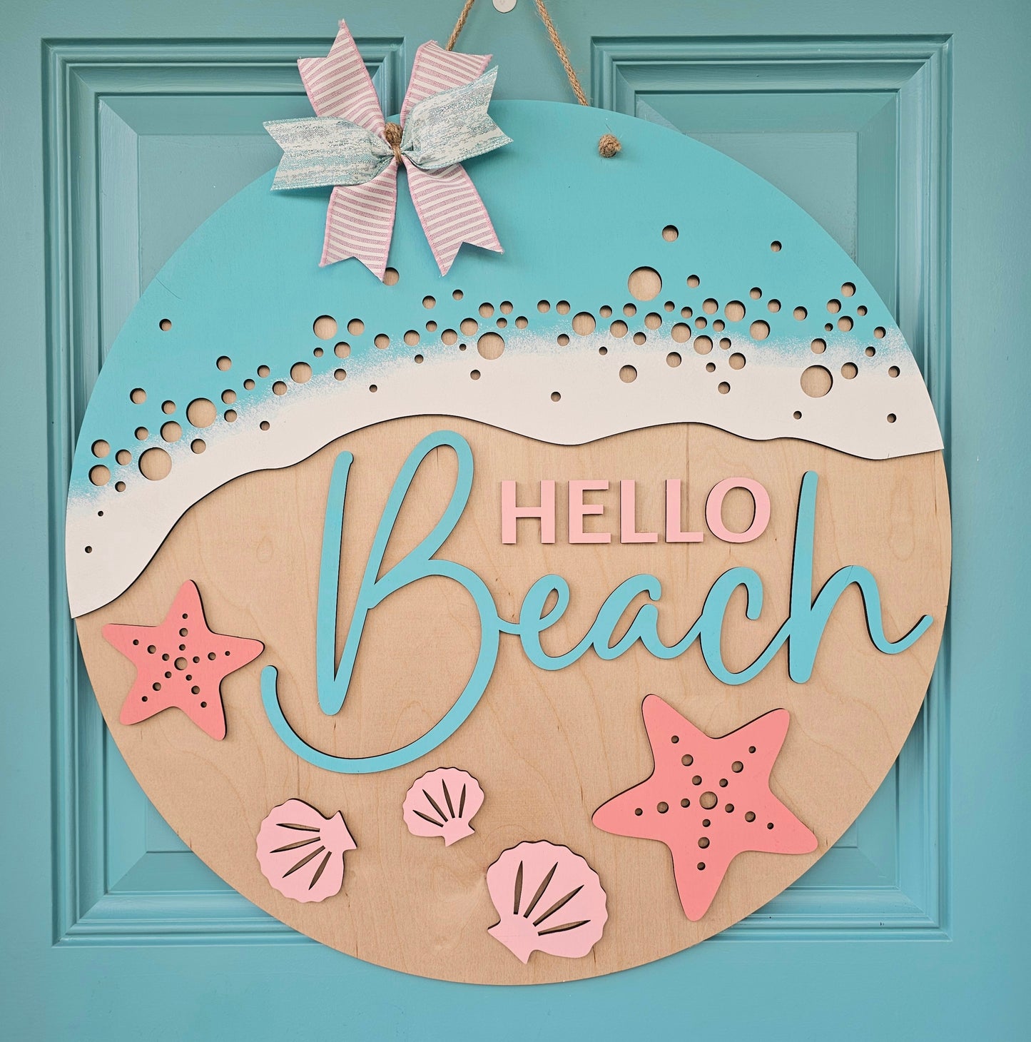 Hello Beach Water Door Hanger