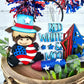 Patriotic Cow Tiered Tray Set