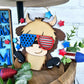 Patriotic Cow Tiered Tray Set