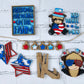 Patriotic Cow Tiered Tray Set