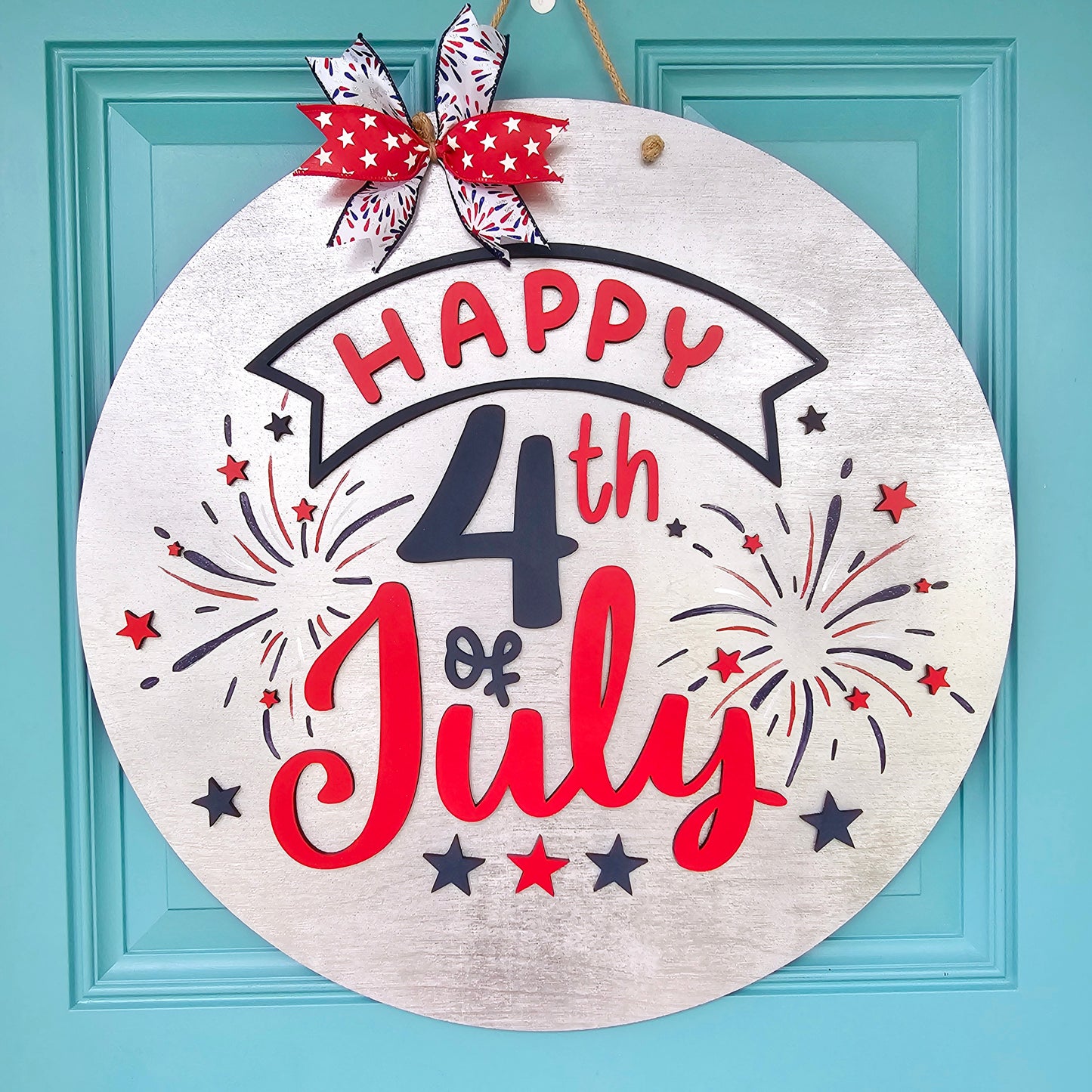 Happy 4th of July Fireworks Door Hanger