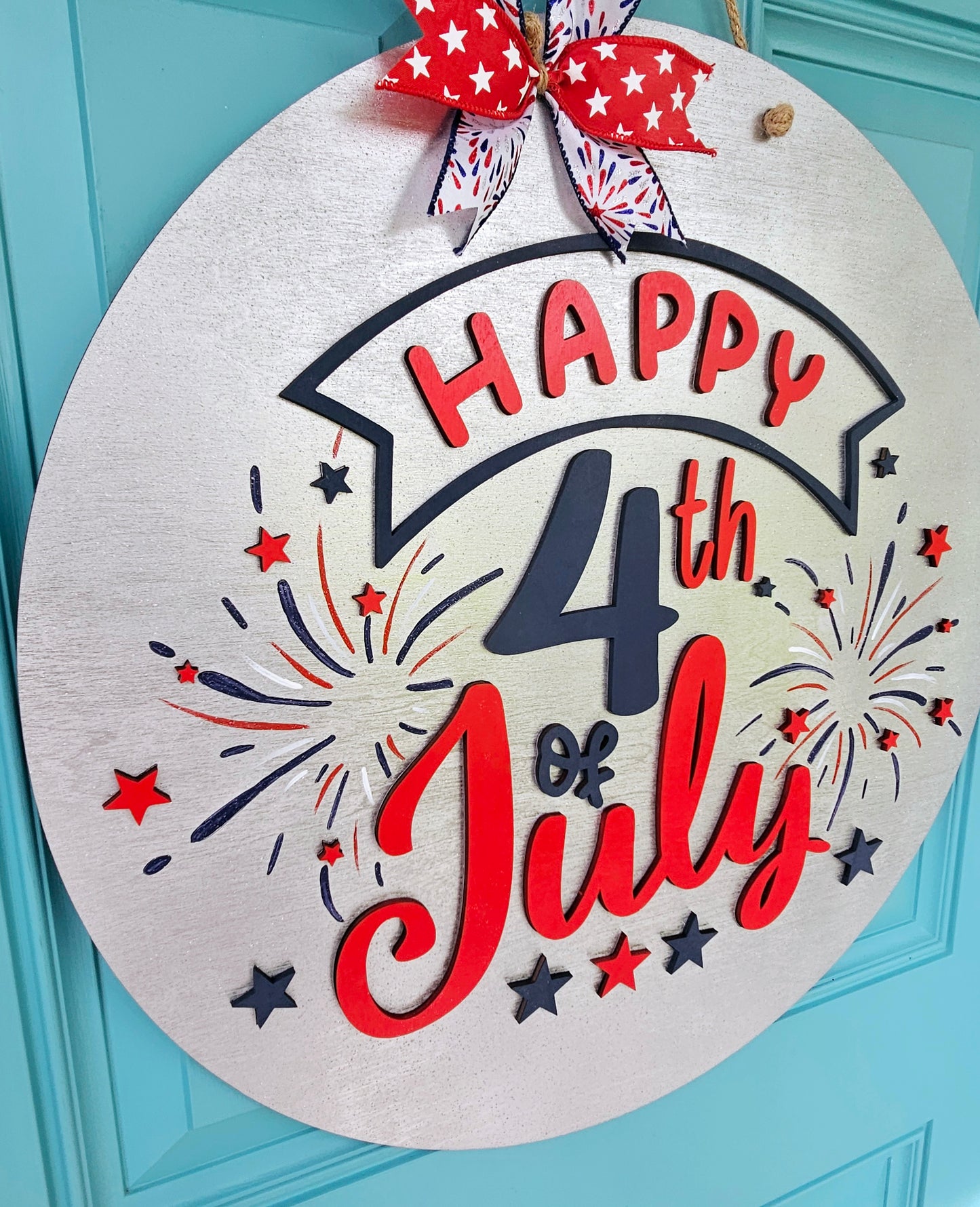 Happy 4th of July Fireworks Door Hanger