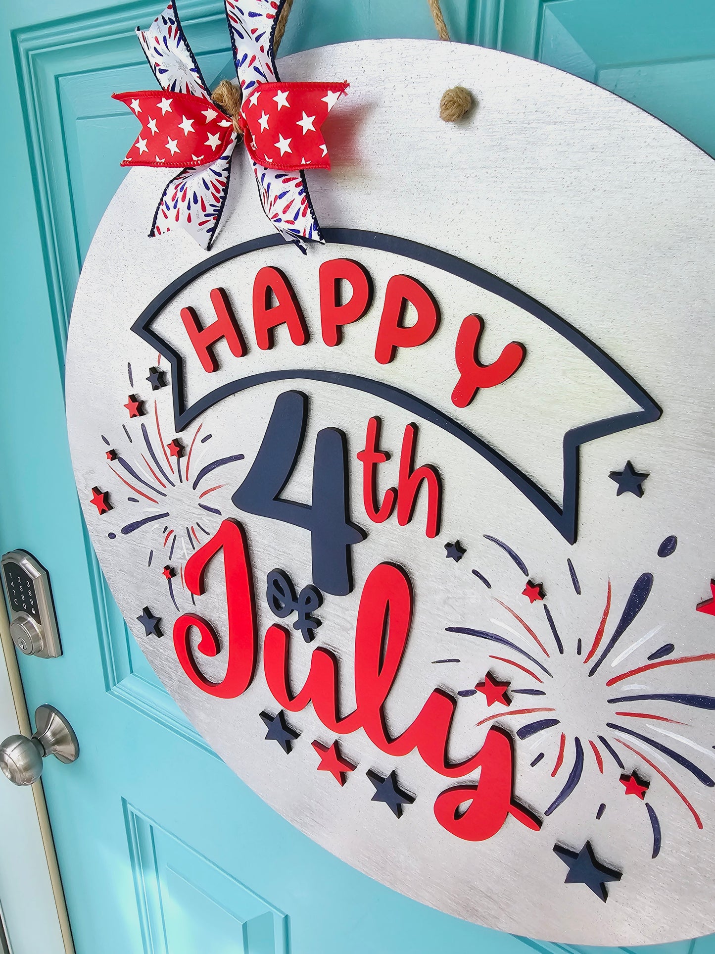 Happy 4th of July Fireworks Door Hanger