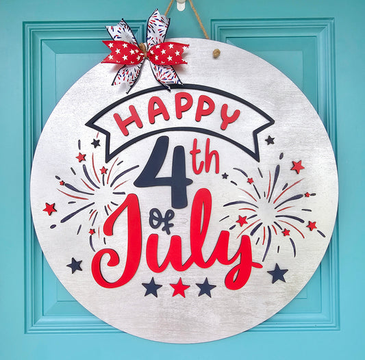 Happy 4th of July Fireworks Door Hanger