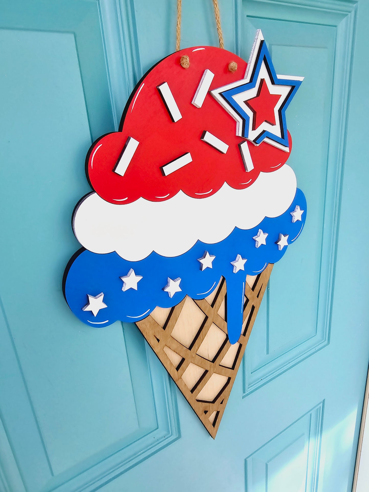 Patriotic Ice Cream Door Hanger