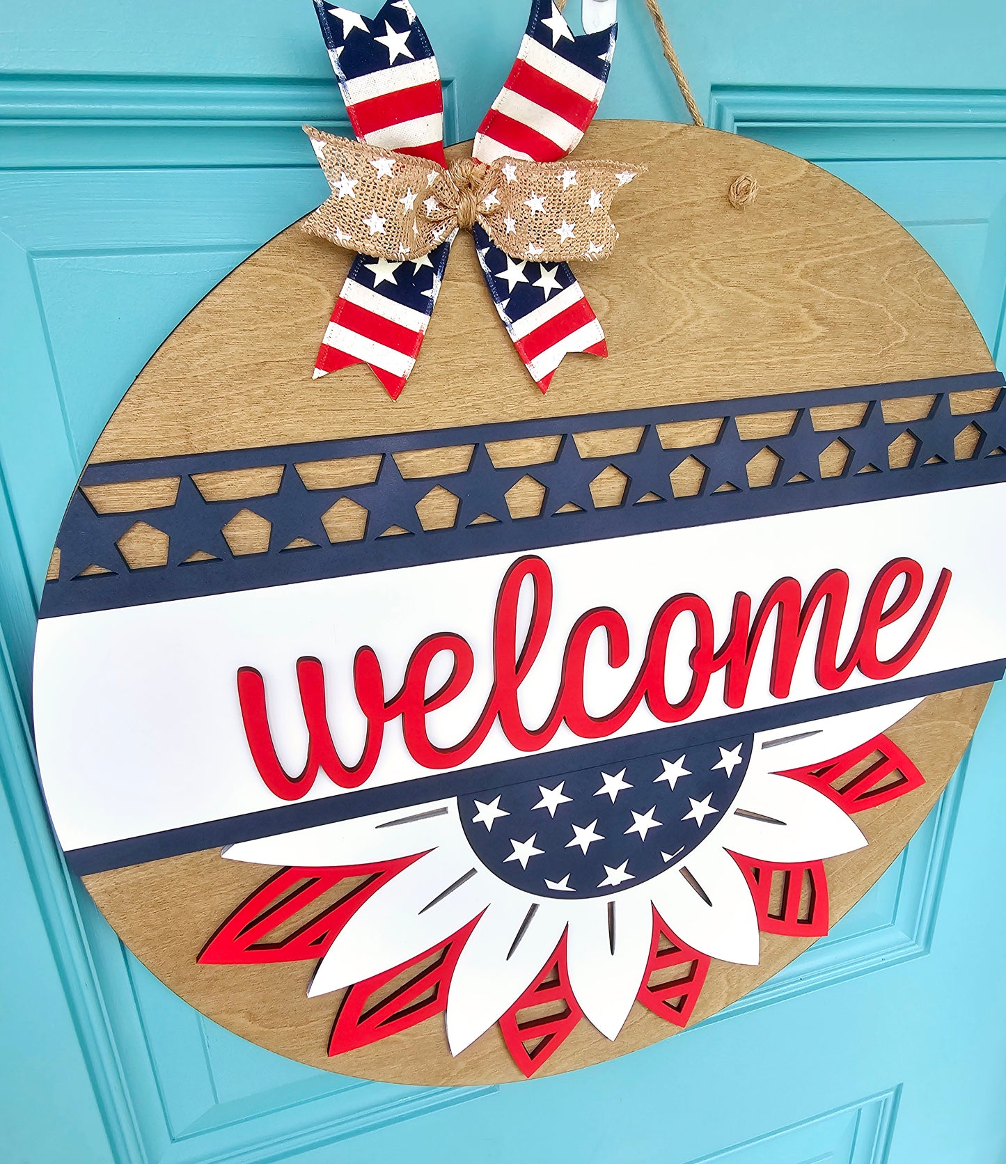 Patriotic Sunflower Door Hanger