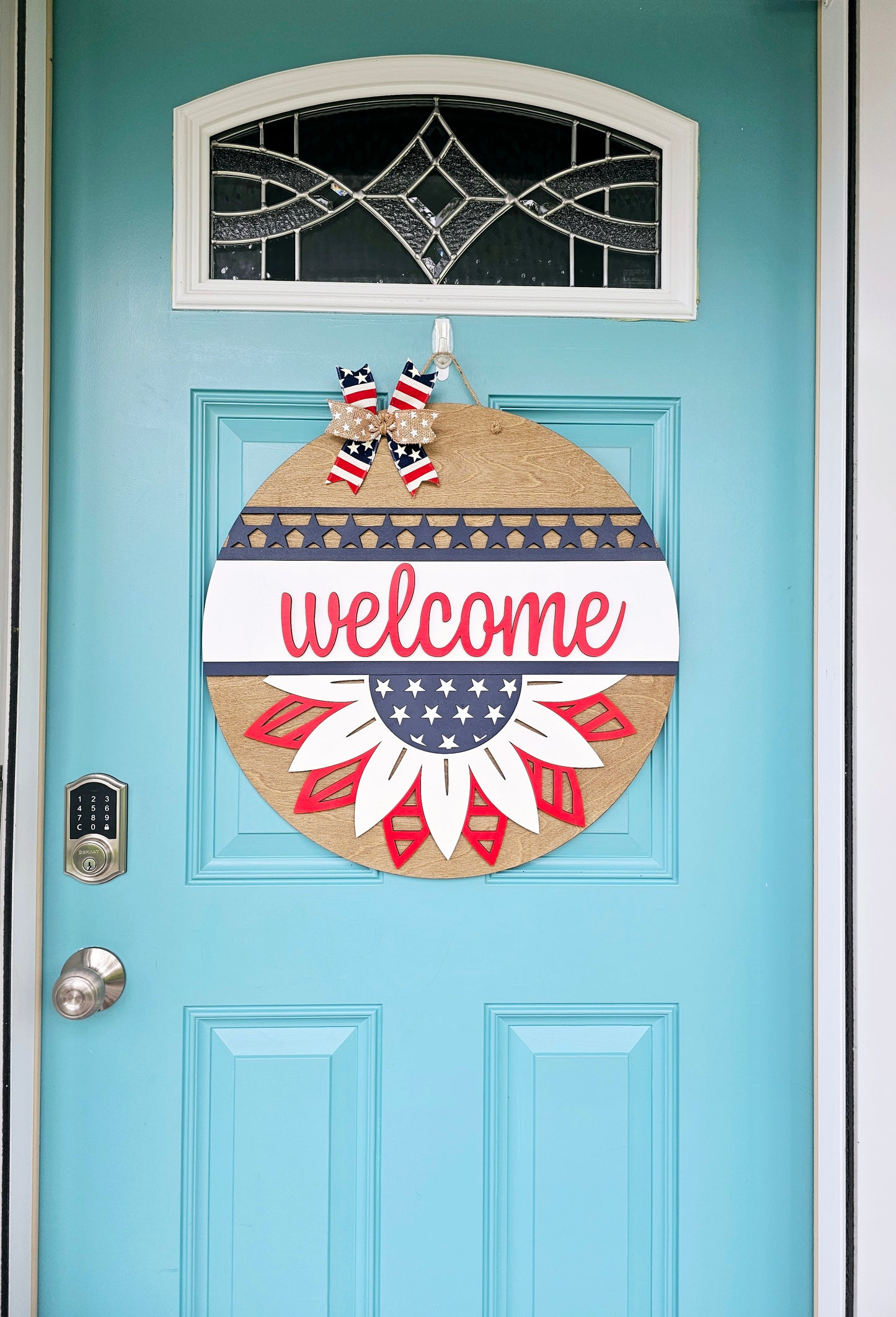 Patriotic Sunflower Door Hanger