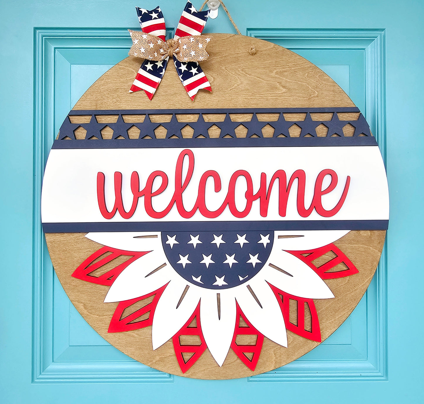 Patriotic Sunflower Door Hanger