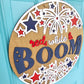 Red, White & Boom Patriotic Door Hanger