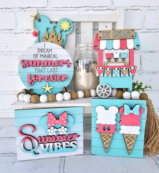 Mouse Summer Tiered Tray Set