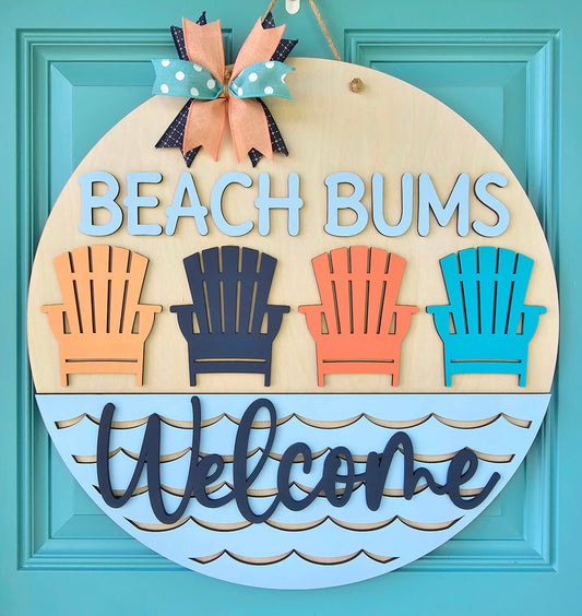 Beach Bums Welcome Door Hanger