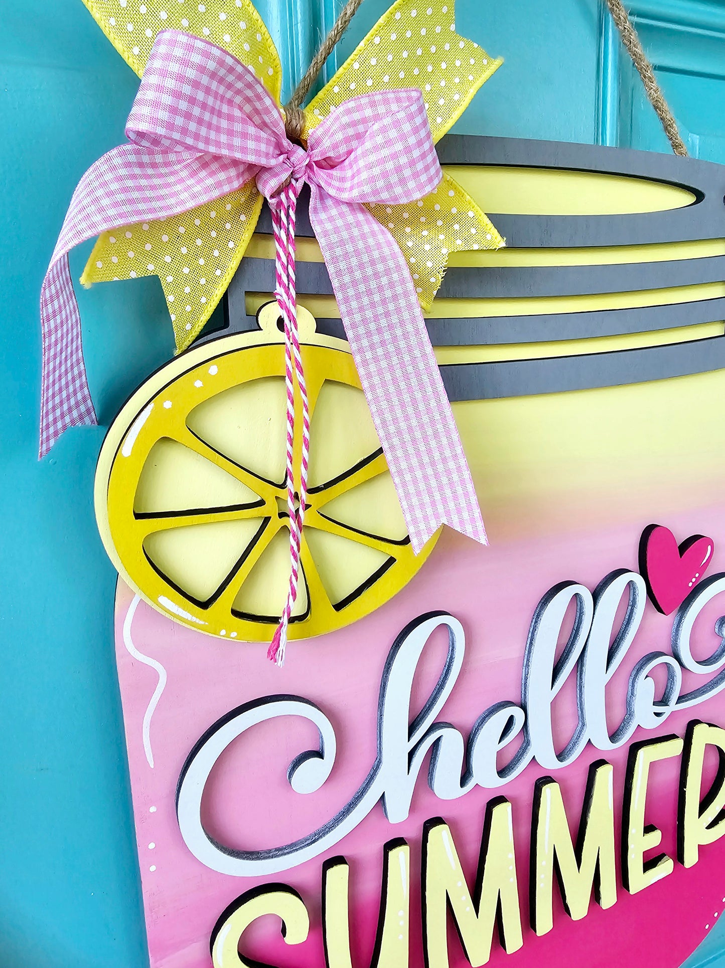 Hello Summer Mason Jar Door Hanger