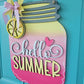 Hello Summer Mason Jar Door Hanger