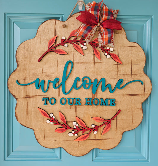 Welcome to our Home Fall Door Hanger