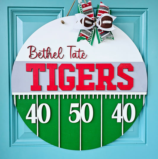 Football Yard Line Door Hanger