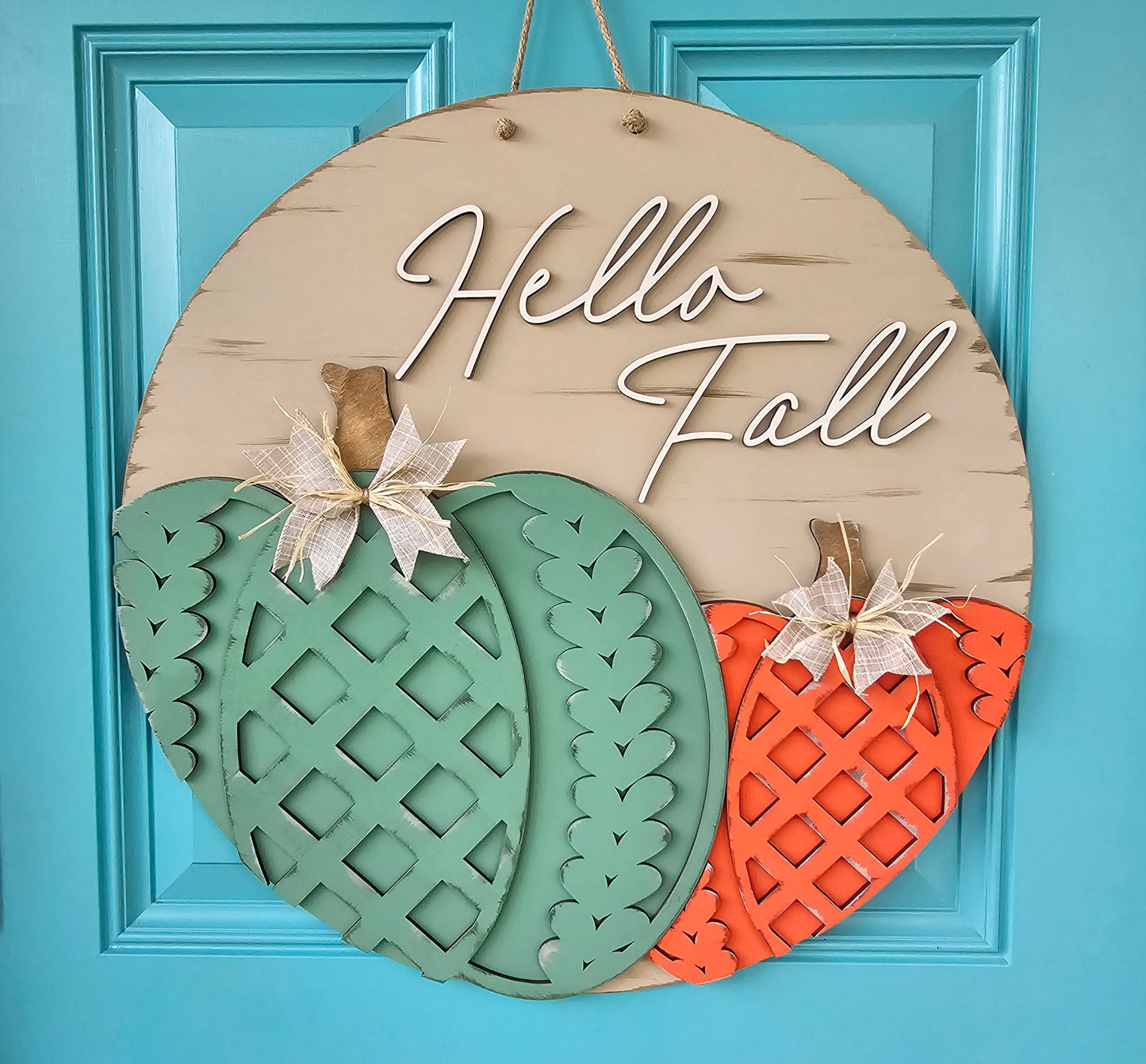 Double Sweater Pumpkin Door Hanger