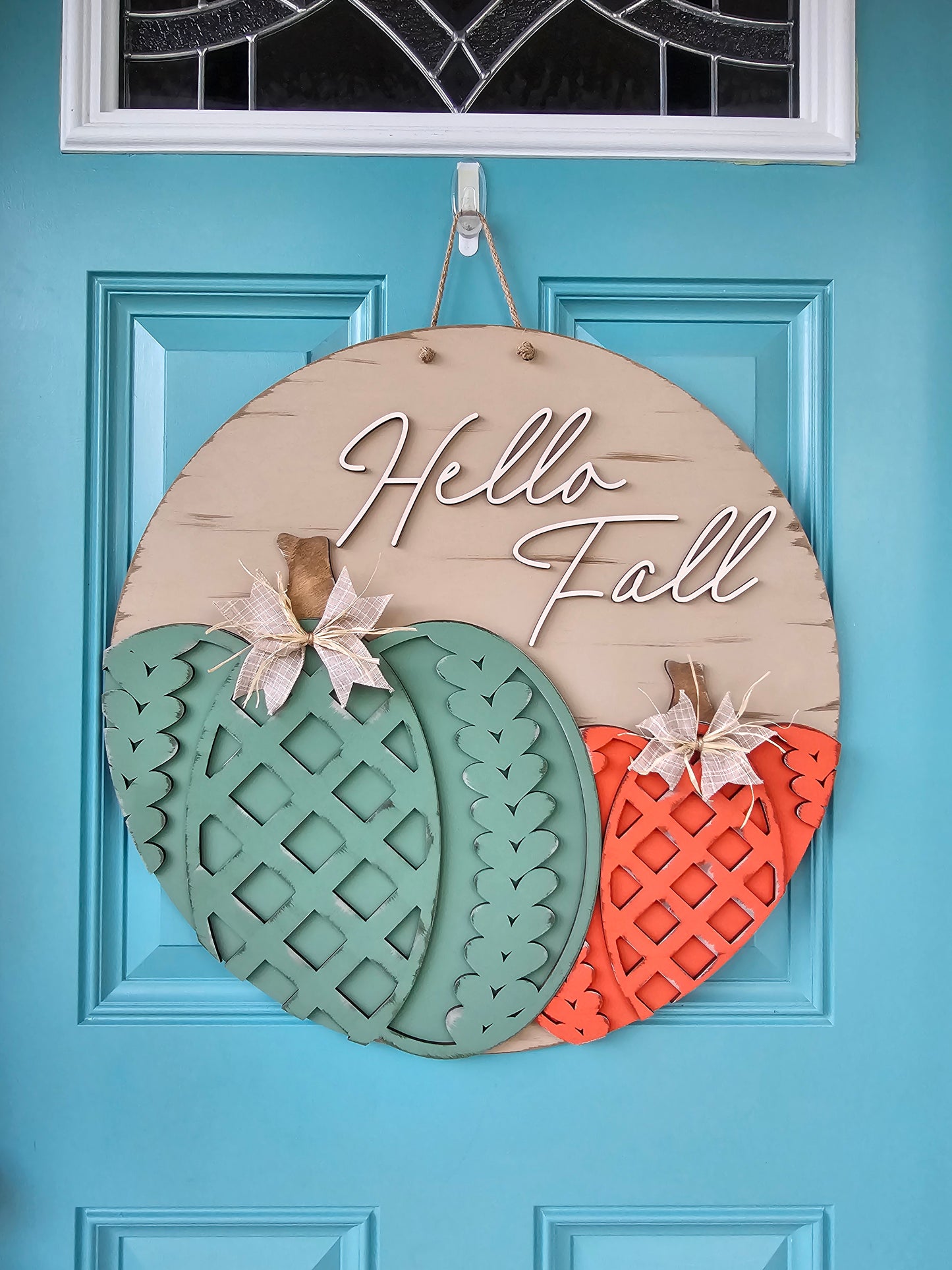 Double Sweater Pumpkin Door Hanger