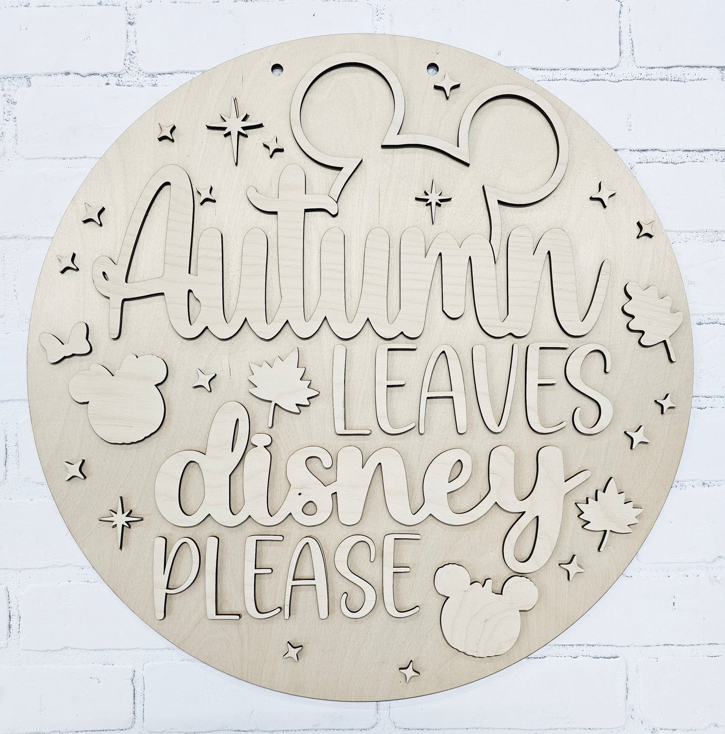 Autumn Leaves & Disney Please Door Hanger