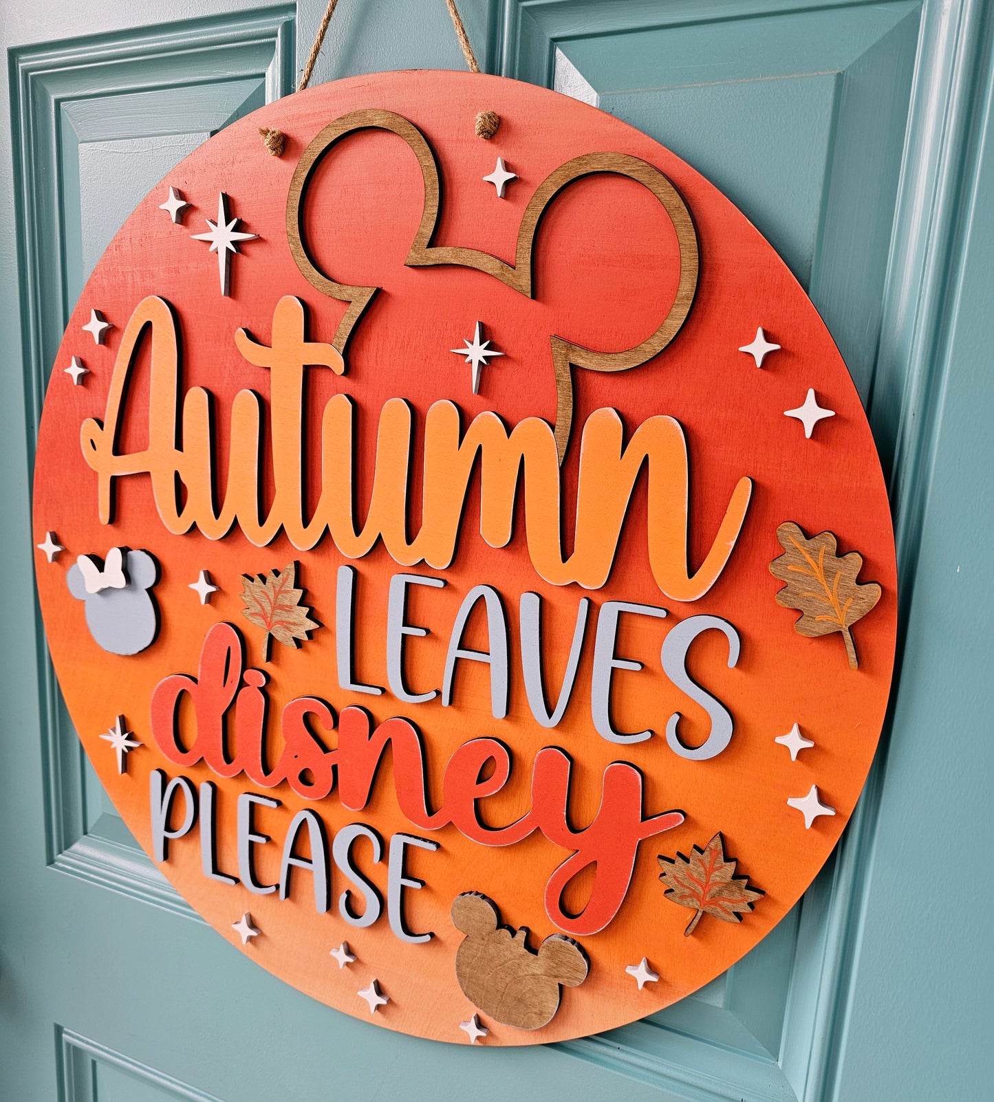 Autumn Leaves & Disney Please Door Hanger