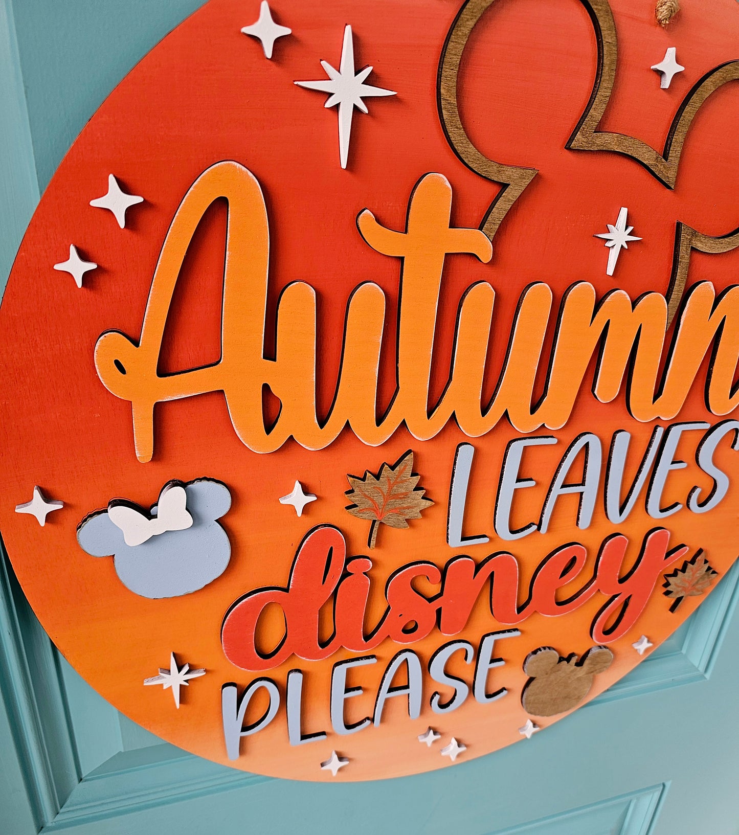 Autumn Leaves & Disney Please Door Hanger