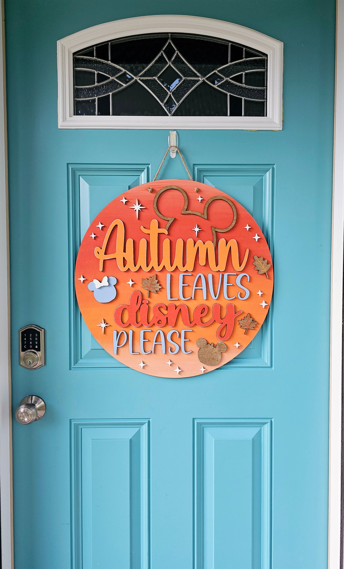 Autumn Leaves & Disney Please Door Hanger